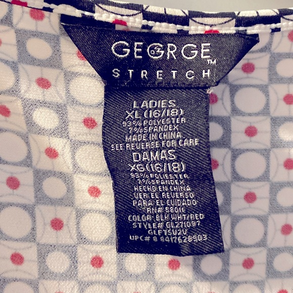 George three-quarter sleeve wrap, dress, black, red and white - Picture 3 of 6